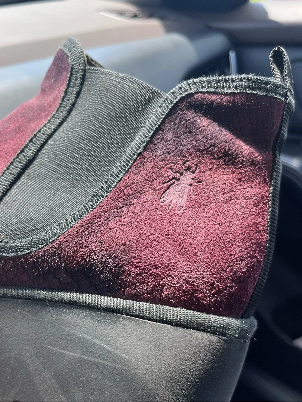 Fly London Byne Suede Chelsea Wedge Booties